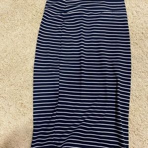 Striped skirt fitted passed knee length
